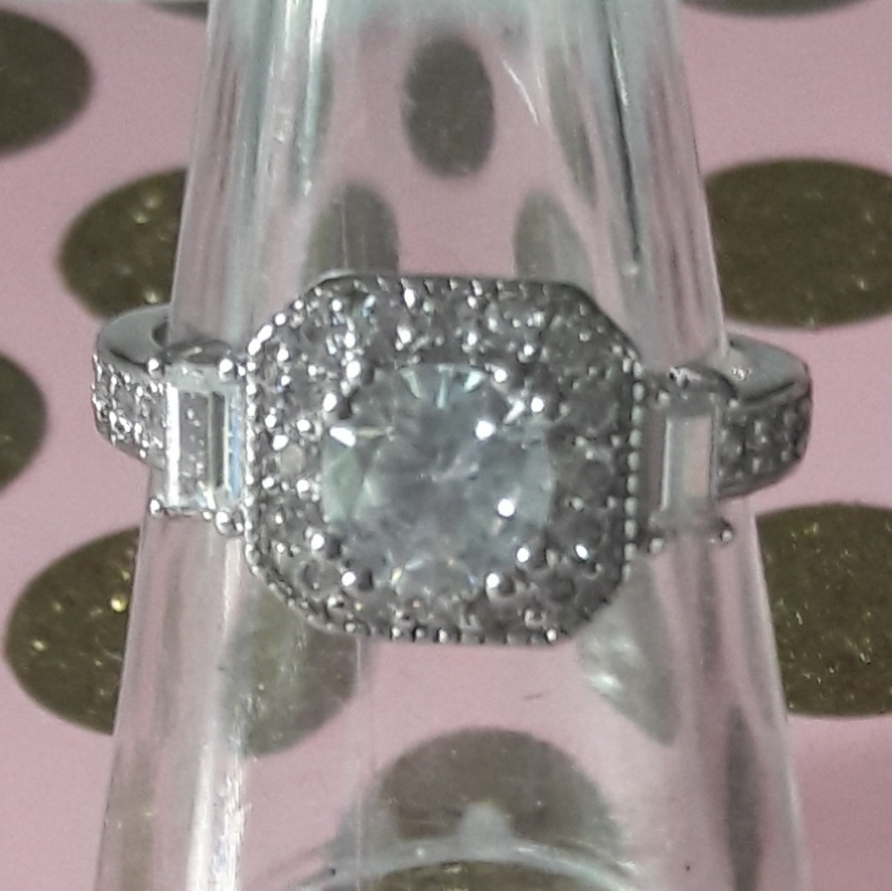 925 sterling silver white sapphire ring